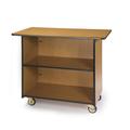 Lakeside 67100 45 1/2" Mobile Enclosed Beverage Service Cart w/ (3) Levels - Wood, Maple, Brown