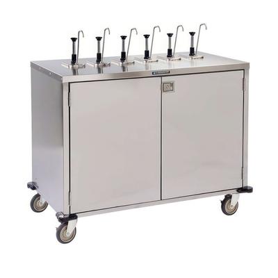 Lakeside 70211 Pump Style Condiment Dispenser Cart w/ 6 Pumps, 6 Compartments, Stainless, Silver