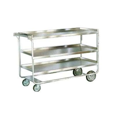 Lakeside 759 3 Level Stainless Utility Cart w/ 700 lb Capacity, Raised Ledges, Silver