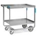 Lakeside 947 Tough Transport 2 Level Stainless Utility Cart w/ 1000 lb Capacity, Raised Ledges, Silver