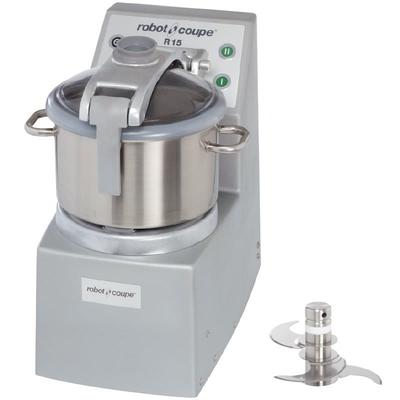 Robot Coupe R15 Vertical Cutter Commercial Mixer w/ 15 qt Stainless Bowl & 2 Speeds, Stainless Steel