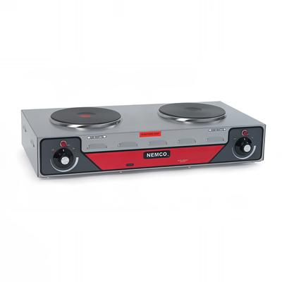 Nemco 6310-2-240 24 1/8" Electric Hotplate w/ 2 Burners & Infinite Controls, 240v/1ph, Stainless Steel