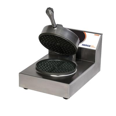 Nemco 7000A Single Classic American Commercial Waffle Maker w/ Cast Aluminum Grids, 890W, Makes 20 Waffles/Hr., LED Display, Stainless Steel, 120 V