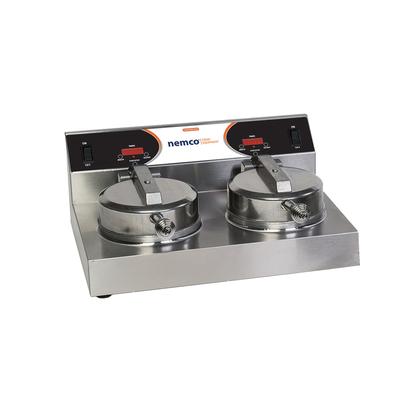 Nemco 7000A-2S240 Double Classic American Commercial Waffle Maker w/ Cast Aluminum Grids, 1780W, Makes 40 Waffles/Hr., LED Display, Stainless Steel, 240 V