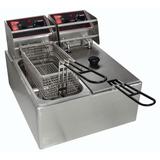 Cecilware Pro EL2X6 Countertop Commercial Electric Fryer - (2) 6 lb Vats, 120v, 12-lb. Capacity, 120 V, Stainless Steel