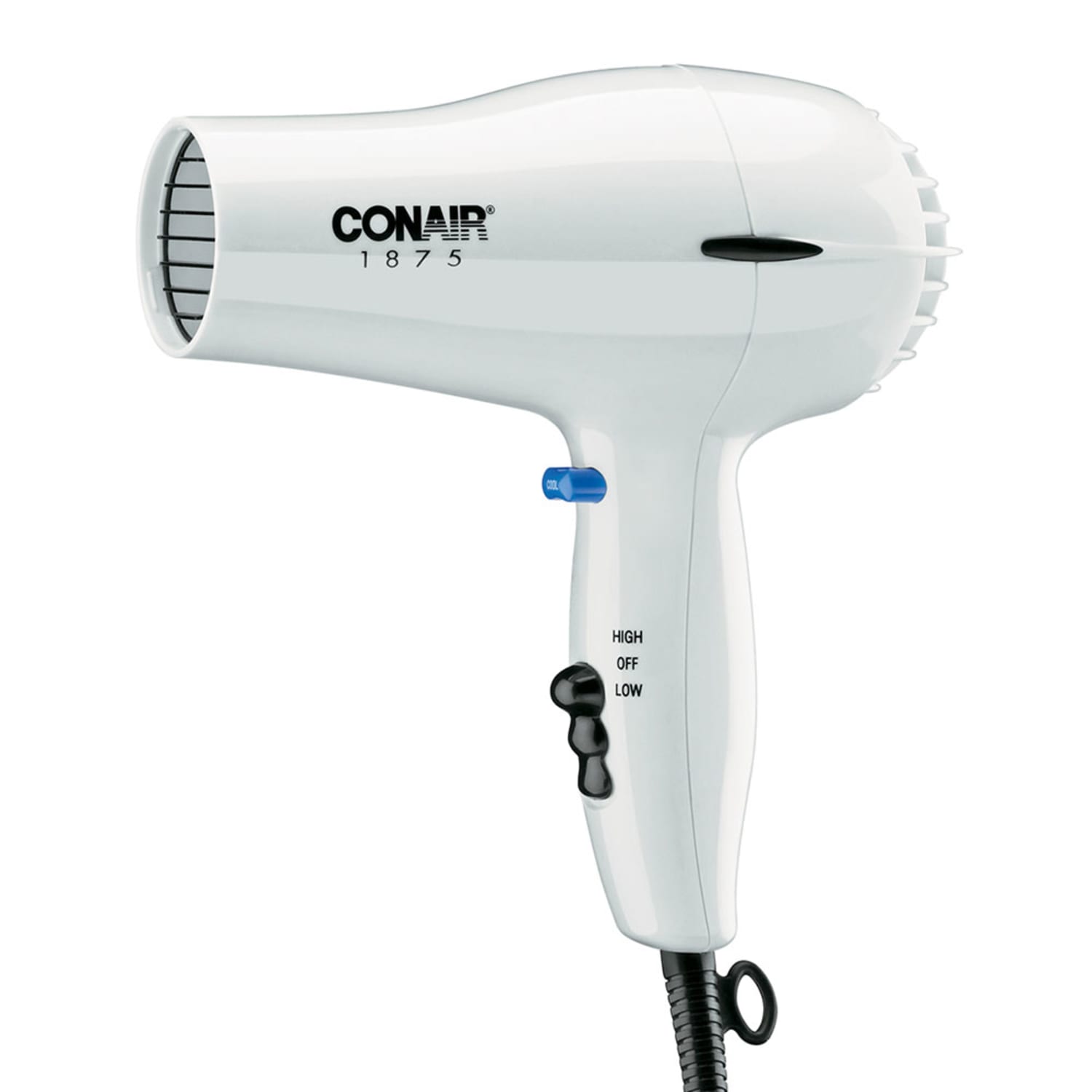 Conair Hospitality 247W Compact Hair Dryer w/ Cool Shot Button - 2 Heat/Speed Settings, White, 1875 W