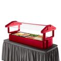 Cambro BBR720158 73 7/8" Cold Food Bar - (5) Pan Capacity, Table Top, Hot Red, with Sneeze Guard