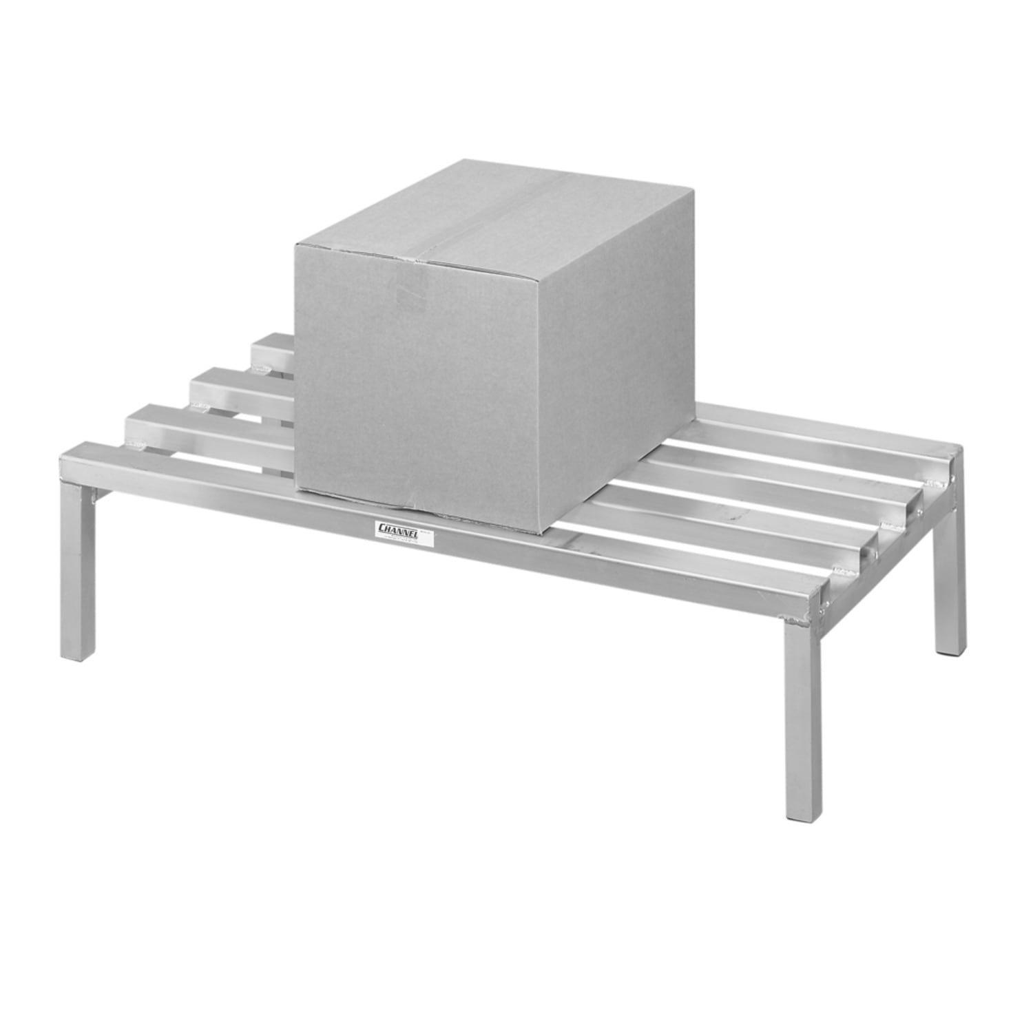 Channel CA2042 42" Stationary Dunnage Rack w/ 2500 lb Capacity, Aluminum, 42" W x 20" D 12" H, 2500-lb. Capacity, Silver