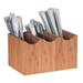 Cal-Mil 1244 Bamboo Cutlery Holder w/ 3 Slots, 8 1/4 x 5 1/2 x 4 3/4" High, Brown