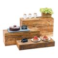 Cal-Mil 166-7-99 Madera Rectangular Display Riser Crate - 20 1/2"L x 7"W x 7"H, Reclaimed Wood, Brown