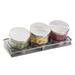 Cal-Mil 1850-5-55 (3) Compartment Bar Garnish Tray - Lift Off Lid, Silver