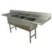 Advance Tabco FC-3-1515-15RL 75" 3 Compartment Sink w/ 15"L x 15"W Bowl, 14" Deep, Freestanding, Stainless Steel