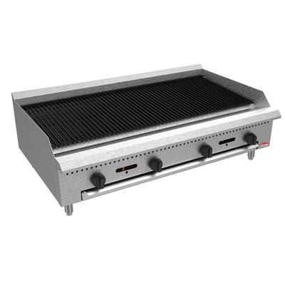 Bakemax BACGG48 48" Gas Charbroiler w/ Cast Iron Grates, Convertible, Stainless Steel, Gas Type: Convertible