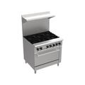 Bakemax BAS36O 60" 6 Burner Commercial Gas Range w/ Standard Oven, Convertible, 6 Burners, Stainless Steel, Gas Type: Convertible