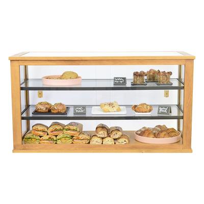 Cal-Mil 22322-99 3 Tier Dual Service Pastry Display Case w/ Sliding Doors - Rustic Pine Frame