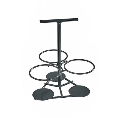 Cal-Mil 22443 3 Ring Cutlery Holder - 8 1/2"D x 11"H for use with 1017 Cylinders, Accommodates 3 Cylinders, Black