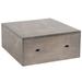 Cal-Mil 3628-4-110 Aspen 12" Square Display Riser Crate - 4"H w/ Brackets Cutout, Pine Wood, Gray Wash, 12" x 12" x 4"H