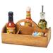 Cal-Mil 3691-99 6 Compartment Rectangular Condiment Caddy - Wood, Brown