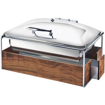 Cal-Mil 3705-49 Full Size Chafer w/ Roll-Top Lid & Chafing Fuel Heat, Fuel Drawer, Chrome Frame, Silver