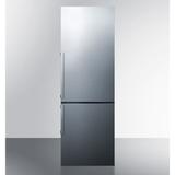 Summit FFBF247SSIM 11.1 cu ft Compact Refrigerator & Freezer w/ Ice Maker - Platinum/Stainless, 115v, Silver