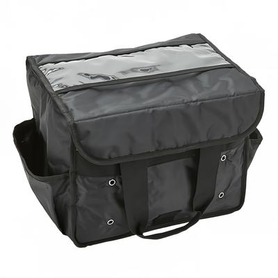 American Metalcraft BLSB1512 Sandwich Delivery Bag w/ (2) Side Pockets - Nylon, Black, 1 Compartment/2 Side Pockets, Black Nylon