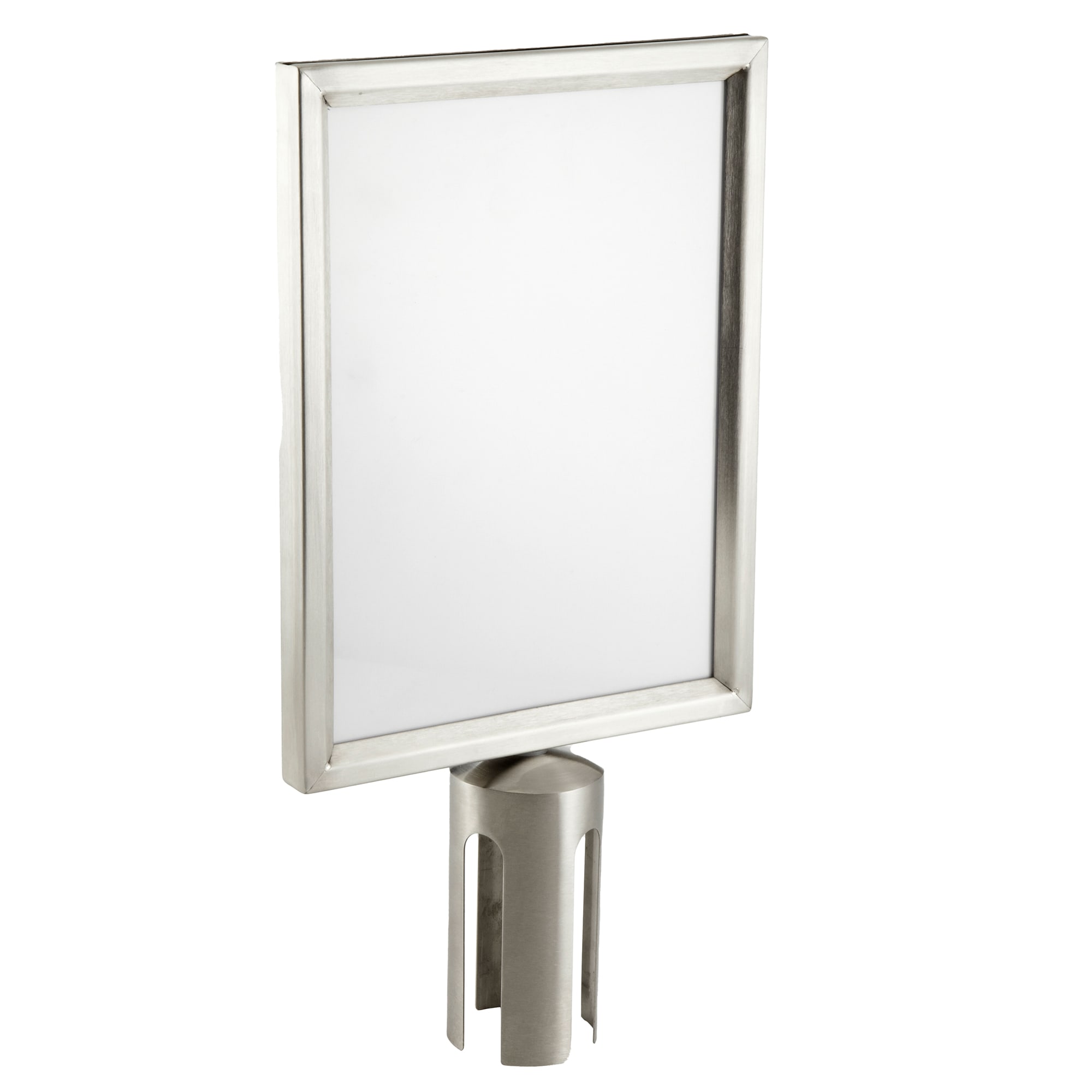 American Metalcraft RSSIGNLSPS 2 Sided Barrier System Sign, Satin Finish, Stainless, Silver