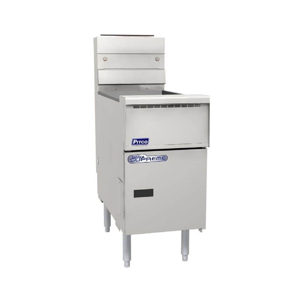 Pitco SSH55-1FD LP Commercial Gas Fryer - 50 lb Vat, Floor Model, LP, Stainless Steel, Gas Type: LP