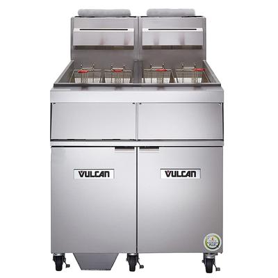 Vulcan 2GR85MF Commercial Gas Fryer - (2) 90 lb Vats, Floor Model, Liquid Propane, Stainless Steel, Gas Type: LP