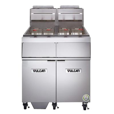 Vulcan 3GR65MF NG Commercial Gas Fryer - (3) 70 lb Vats, Floor Model, Natural Gas, KleenScreen Filtration, 450,000 BTU, Stainless Steel, Gas Type: NG