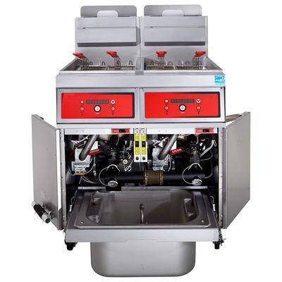 Vulcan 3VK45DF LP Commercial Gas Fryer - (3) 50 lb Vats, Floor Model, Liquid Propane, Digital Controls & KleenScreen Filtration, 210,000 BTU, Stainless Steel, Gas Type: LP