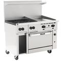 Vulcan 48S-4B24G 48" 4 Burner Commercial Gas Range w/ Griddle & Standard Oven, Natural Gas, Stainless Steel