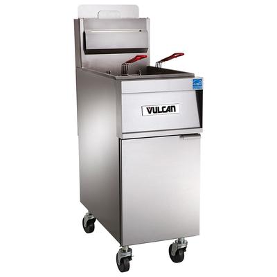 Vulcan 4TR45CF LP Commercial Gas Fryer - (4) 50 lb Vats, Floor Model, Liquid Propane, Compuer Controls, KleenScreen Filtration, Stainless Steel, Gas Type: LP