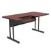 Correll BL3060-21-09-09 Rectangular Bi Level Work Station, 60"W x 30"D - Cherry/Black T-Mold, Red