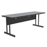 Correll CS2460-15-09-09 Rectangular Desk Height Work Station, 60"W x 24"D - Gray Granite/Black T-Mold