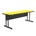 Correll CS3072-38-09-09 Rectangular Desk Height Work Station, 72"W x 30"D - Yellow/Black T-Mold