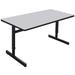 Correll CSA2448M-15 EconoLine Desk Height Work Station, 1 1/4" Top, Adjust to 29", 48" x 24", Gray Granite/Black