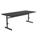 Correll CSA3072-07-09-09 Rectangular Adjustable Height Work Station, 72"W x 30"D - Black Granite/Black T-Mold