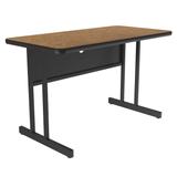 Correll WS2436-06-09-09 Rectangular Desk Height Work Station, 36"W x 24"D - Medium Oak/Black T-Mold, Brown