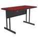 Correll WS2436-35-09-09 Rectangular Desk Height Work Station, 36"W x 24"D - Red/Black T-Mold