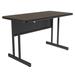 Correll WS2460-01-09-09 Rectangular Desk Height Work Station, 60"W x 24"D - Walnut/Black T-Mold, Brown