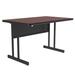 Correll WS3048-20-09-09 Rectangular Desk Height Work Station, 48"W x 30"D - Mahogany/Black T-Mold, Red