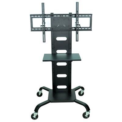 Luxor WPSMS51 Mobile Flat Panel TV Stand & Mount w/Shelf & Curved Metal Legs, Black