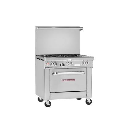 Southbend 4364A-2CL NG 36" 2 Burner Commercial Gas Range w/ Charbroiler & Convection Oven, Natural Gas, Stainless Steel, Gas Type: NG, 115 V