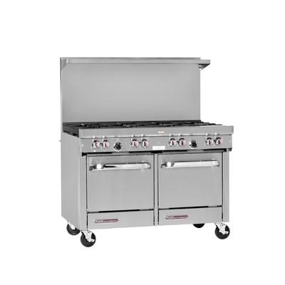 Southbend S48EE-4G NG 48" Commercial Gas Range w/ Griddle & 2 Space Saver Ovens, Natural Gas, Stainless Steel, Gas Type: NG