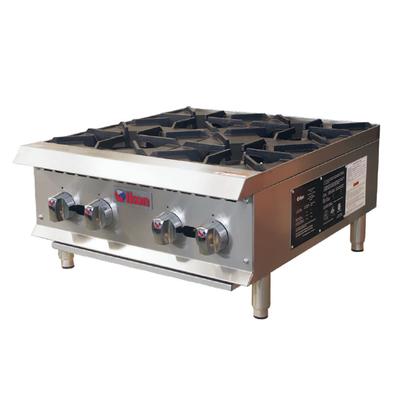 IKON IHP-4-24 24" Gas Hotplate w/ 4 Burners & Manual Controls, Natural Gas, Stainless Steel, Gas Type: NG