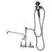 Krowne 19-112L Royal Series 12"H Wall Mount Pre Rinse Faucet - 1 3/5 GPM, Base with Nozzle, 96" Hose, Stainless Steel