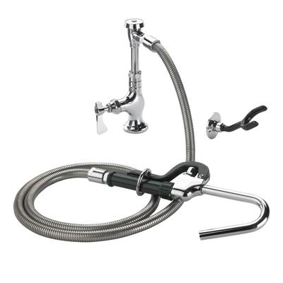 Krowne 20-203L Royal Series Deck Mount Pot Filler Faucet w/ 72" Hose & Hook Nozzle, Stainless Steel