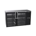 Krowne BS60R-GSS 60" Bar Refrigerator - 2 Swinging Glass Doors, Black, 115v, Stainless Sides