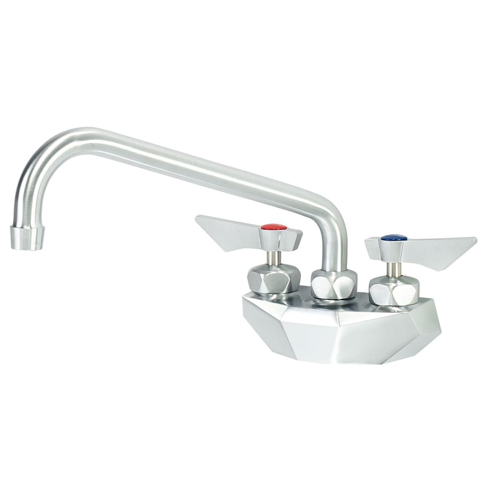 Krowne DX-410 Wall Mount Faucet w/ 10" Swing Spout - 4" Centers, Stainless Steel