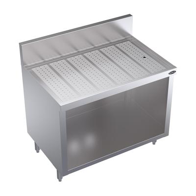 Krowne KR24-S36 Under Bar Glass Storage Unit - Open Base, 6 1/2" Back Splash, 36" x 24", Stainless Steel